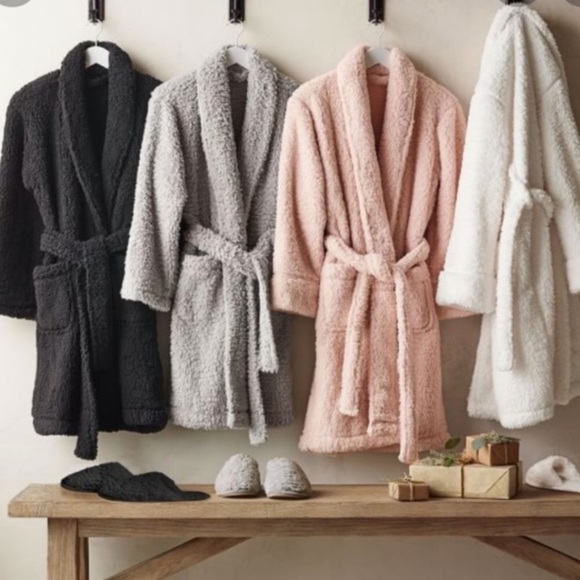 Pottery Barn Teddy Or Sherpa‎ Robe plush size L white cozy soft - Picture 2 of 11